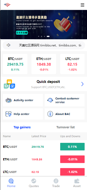 BAC交易所/USDT合约交易/带控制-赛迪源码网